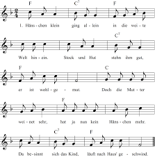 Musiknoten Zum Lied Hanschen Klein Hanschen Klein Noten Liedtext