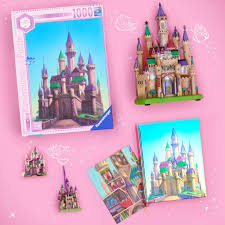 Puzzle (assembled:) 27'' h x 20'' w. La Belle Au Bois Dormant A L Honneur Dans La Disney Castle Collection Disneyphile