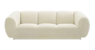 Emmet Cream Velvet Sofa Living Room