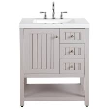 Martha Stewart Living Seal Harbor 30 In W Bath Vanity In Sharkey Gray With Cultured Marble Vanity Top In Cultured Marble Vanity Top Vanity Marble Vanity Tops