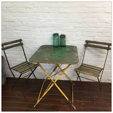 Stylish bistro patio set for 2 for the garden, patio, poolside, or balcony includes a small round balcony table and balcony chairs set of 2; French Bistro Table And Chairs Mayfly Vintage