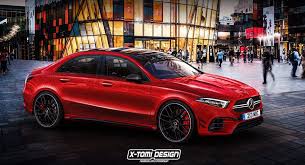 Mercedes Benz A Class Sedan Looks Mean In A45 Amg Guise Carscoops New Mercedes Amg Mercedes Benz Sports Car Mercedes Amg