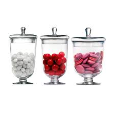 Home Co Set Of 3 Glass Candy Jars Ifmal Com