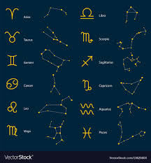 Zodiac Constellations Vector Symbols Astrology Stars Signs On Blue Background Download A Free P Leo Constellation Tattoo Zodiac Constellations Constellations