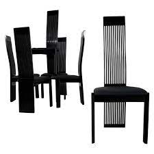 Set of 4 vintage black lacquer neo deco art deco dining chairs furnishmevintage $ 1,595.00 free shipping add to favorites 19th century chinese horseshoe back chairs ming style ~ pair mcmvintagevic 4.5 out of 5 stars (22) $ 550.00 free shipping add to favorites. Six Tripod Postmodern Black Lacquer Dining Chairs By Pietro Costantini Made In For Sale At 1stdibs