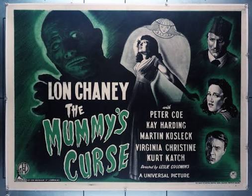 Original Mummy's Curse, The (1944) movie poster in VF condition for $4000.00