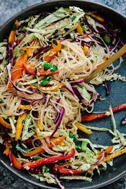 Rainbow Veggie Rice Noodle Bowls Recipe Healthy Noodle Recipes Vermicelli Recipes Noodle Dishes