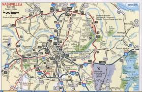 Tennessee is the 36th largest and the 16th most populous of the 50 allied states. Nashville Tn Roads Map Highway Map Nashville City And Surrounding Area
