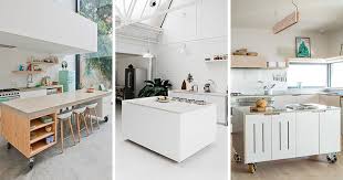 kitchens with movable islands that