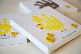 Handabdrucke Auf Leinwand Basteln Fruhling Ostern Ostergeschenke Geschenke