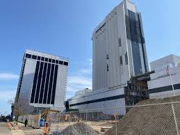 Trump plaza, on the boardwalk in atlantic city, new jersey, was demolished on wednesday, february 17.the building opened in 1984 as former president donald trump's first casino, local media reported. The Slow Dismantling Of The Old Trump Plaza Casino In Atlantic City Has Begun