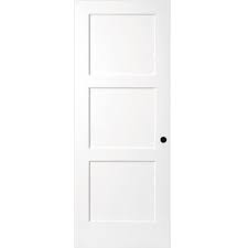 Steves Sons 30 In X 80 In 3 Panel Equal Shaker White Primed Solid Core Wood Interior Door Slab With Bore M64m3nnnbc99 Wood Doors Interior Doors Interior Shaker Style Interior Doors