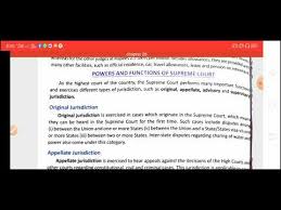 On the one hand, it must interpret and expound all congressional enactments brought before it in proper the supreme court, however, has found many constitutional limitations on its powers, and has voluntarily adopted others so as not to interfere. Chapter 20 Judiciary Powers And Functions Of Supreme Court Sbpdav School Fatehabad Youtube