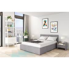 Dimensions standard pour un matelas 140 x 190 cm 2 places. Lit Coffre 140x190cm Avec Sommier A Lattes Et Tete De Lit Led Willow Pas Cher A Prix Auchan