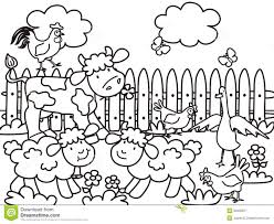 Farm Animals Coloring Book Vector Illustration Stock Books Children Life Meadow Pages Cow Tures Free Printable Donkey Barn Domestic Pictures For Colouring Face Oguchionyewu It's a farmer's life in this farm coloring page, which features a cow and other farm animals. oguchionyewu