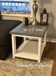 End Tables Rustic Farmhouse Wood End Tables Set Of 2 Tables Nightstand Etsy Furniture Countryfarmhous Farmhouse End Tables Wood End Tables End Tables