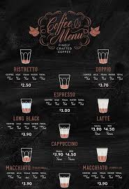 Koffietypes Menu Coffee Shop Menu Coffee Menu Coffee Menu Design