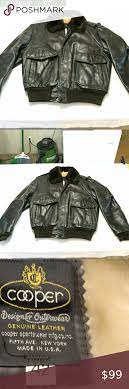 Vintage Cooper Leather Bomber Jacket Aviator Sherp Leather Bomber Jacket Leather Bomber Bomber Jacket