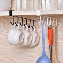 Jeobest Kitchen Cabinet Hanger Under Cabinet Hook Rack Mug Hook Under Cabinet Kitchen Mug Hooks Hanger Organizer Under Cabinet Shelf Multi Function 6 Hook Functional Kitchen Storage Kitchen Cups Kitchen Storage Rack