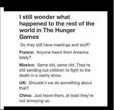 The Rest Of The World While America Became Panem And Had The Hunger Games Hunger Games Hunger Games Fandom Hunger Games Memes