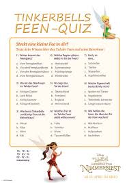 Sie können die quiz online ausführen oder gratis als pdf herunterladen und ausdrucken lassen. Tinkerbells Feen Quiz