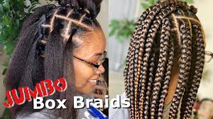 Big & bold box braids. Highly Requested Jumbo Box Braids Tutorial Rubberband Method Youtube