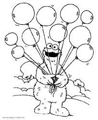 We found for you 15 pictures from the collection of cookie monster coloring sesame st! Sesame Street Cookie Monster With Baloons Coloring Pages Printable Com