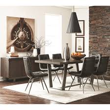 Loft Living Industrial Rustic Design Concrete Top Dining Set With Tufted Charcoal Chairs 1 Tabl Brown Dining Table Modern Dining Table Round Dining Table Sets