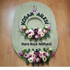 Halat Paspas Takimi Cicekli Halat Paspas Takimi Cicekli Kapi Susu Ceyiz Hazirliklari Ceyiz Alisverisi Ev Dekorasyon Siparis Icin Fa Paspas Yaratici Elde Nakis
