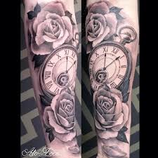 Black And Gray Half Sleeve Tattoos Clocks Google Search Tattoos For Women Half Sleeve Clock Tattoo Design