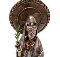 Bronze Kuan Yin Statue with Willow Branch