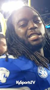 Kentucky Wildcats football outside linebacker Steven Soles, Jr expresses  his disappointment for the game being suspended vs Southern Mississippi in  the 2024 season opener after going up 31-0 in the ...