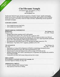 Reverse chronological resume format focusing on work. Chef Resume Sample Pdf June 2021