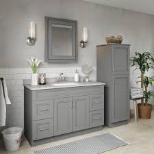 Glass bathroom sink 48 x 21. Magick Woods Elements Stratton 48 W X 21 D Gray Bathroom Vanity Cabinet At Menards