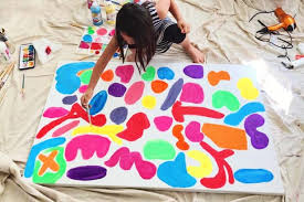 Create a canvas of color with this popular tissue paper painting activity! Big Canvas Art Painting With Kids Inspired By Matisse