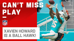 Miami dolphins cornerback xavien howard reacts after dropping an interception against the buffalo bills on sept. Xavien Howard Grabs Incredible 8th Int Of The Season Youtube
