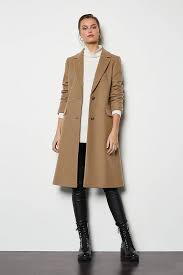 Karen millen graphic tweed mix oversized autumn/winter coat uk size 8 rrp £250. Tailored Wool Blend Coat Karen Millen