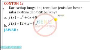 Maybe you would like to learn more about one of these? Titik Balik Maksimum Minimum Fungsi Kuadrat Contoh 1 Youtube