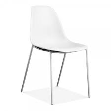 Whether you're looking for ornate, upholstered traditional chicago dining chairs or subdued, sleek dining chairs to accent your modern dining room table, the roomplace has what browse our wide selection of elaborately carved traditional dining chairs, or comfortably casual woven dining. White Plastic Bugsy Dining Chair Contemporary Dining Chairs