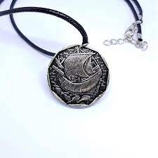Pirate Ship Pendant Necklace Made From An Old Portuguese Coin Necklace Coinjewelry Handmadejewelry Pirate Etsy Pendant Necklace Coin Jewelry Pendant