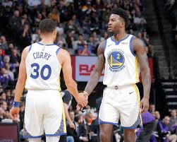 Jordan bell answers questions from the media at the warriors' headquarters in oakland, calif., on friday, june 23, 2017. Stephen Curry And Jordan Bell Of The Golden State Warriors Hi Five Stephen Curry Golden State Warriors Warrior