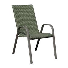 Backyard Creations Larissa Wicker Stack Patio Chair In Green Patio Chairs Outdoor Chairs Backyard Creations