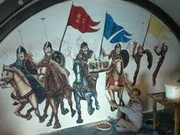 Eski Turk Akincilari Plastik Boya Kurtlar Vadisi Duvar Resmi Resim Turkler Duvar