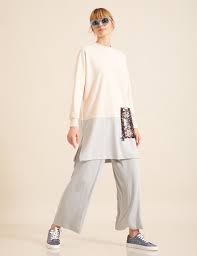 Payetli Cift Renk Tunik Pudra B8 21214 Kayra Online Giyim Tunik Trenckot