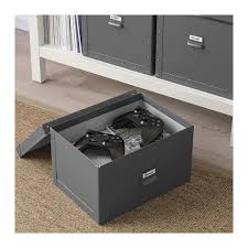 Fjalla Storage Box With Lid Dark Gray 9 X14 X7 Ikea In 2020 Storage Boxes With Lids Storage Box Grey Storage