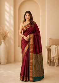 Deep Purple Kanchi Traditional Pattu Saree