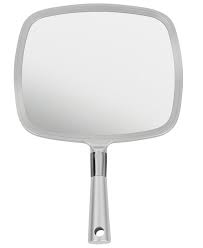 Mirrorvana Large Comfy Hand Held Mirror With Handle 2018 Silver Salon Model Mirror Handheld Mirror Personal Mirror