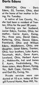 Obituary for Doris Edens