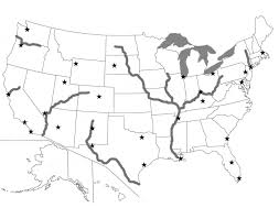 Us census figures for the biggest cities, 2002: Us Map With Labeling Major Cities Rivers Lakes Quiz