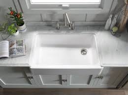 cast iron, apron front, farm sink